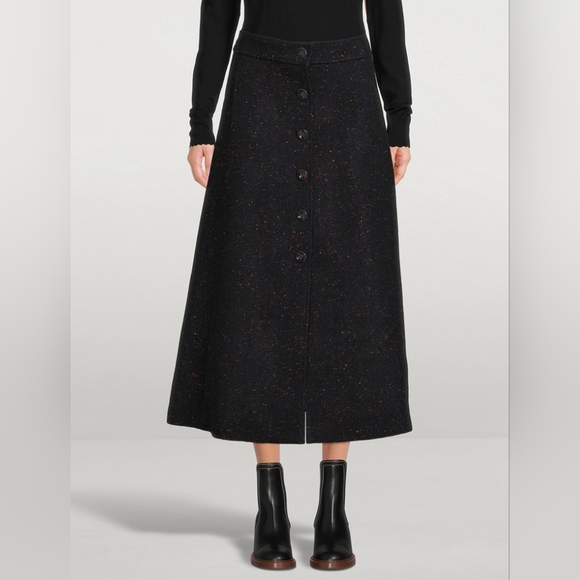 Chloe A-Line Tweed Midi Skirt - Picture 2 of 11